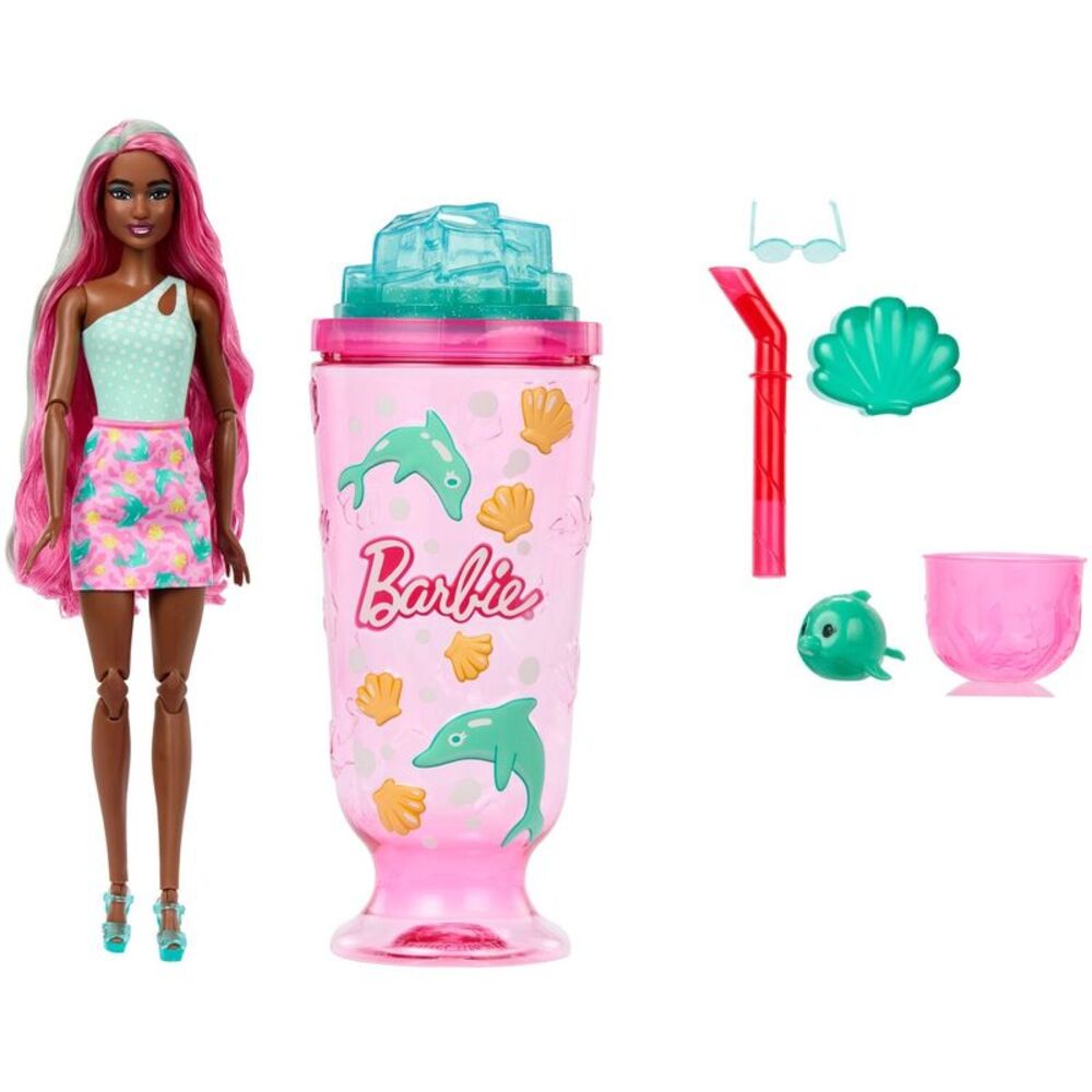 Barbie Pop Reveal Sea Slushy Series Dolphin Doll, Pet & Accessories (One Random
